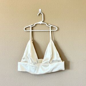 Choosy Champagne Satin Crop Top